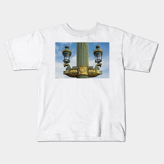 Lamp Post At Place De La Concorde - 2 © Kids T-Shirt by PrinceJohn